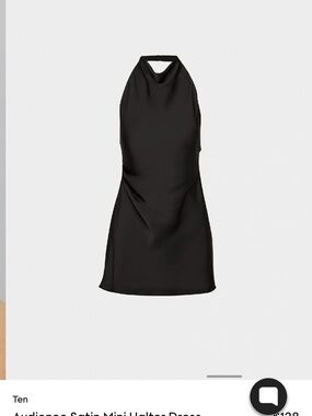 Aritzia Black Satin Halter Mini Dress